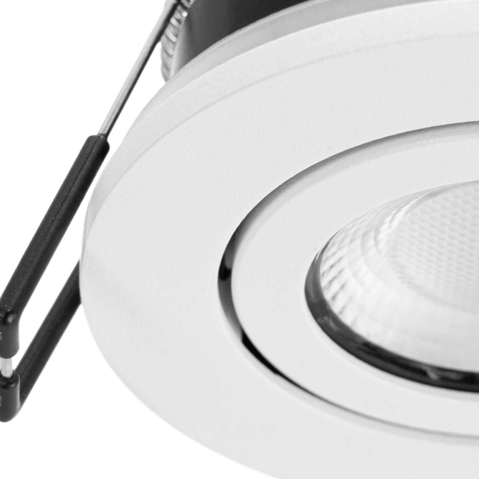 LED innbyggingsspot Eliar svingbar dimbar IP65 CCT hvit aluminiumskonstruksjon