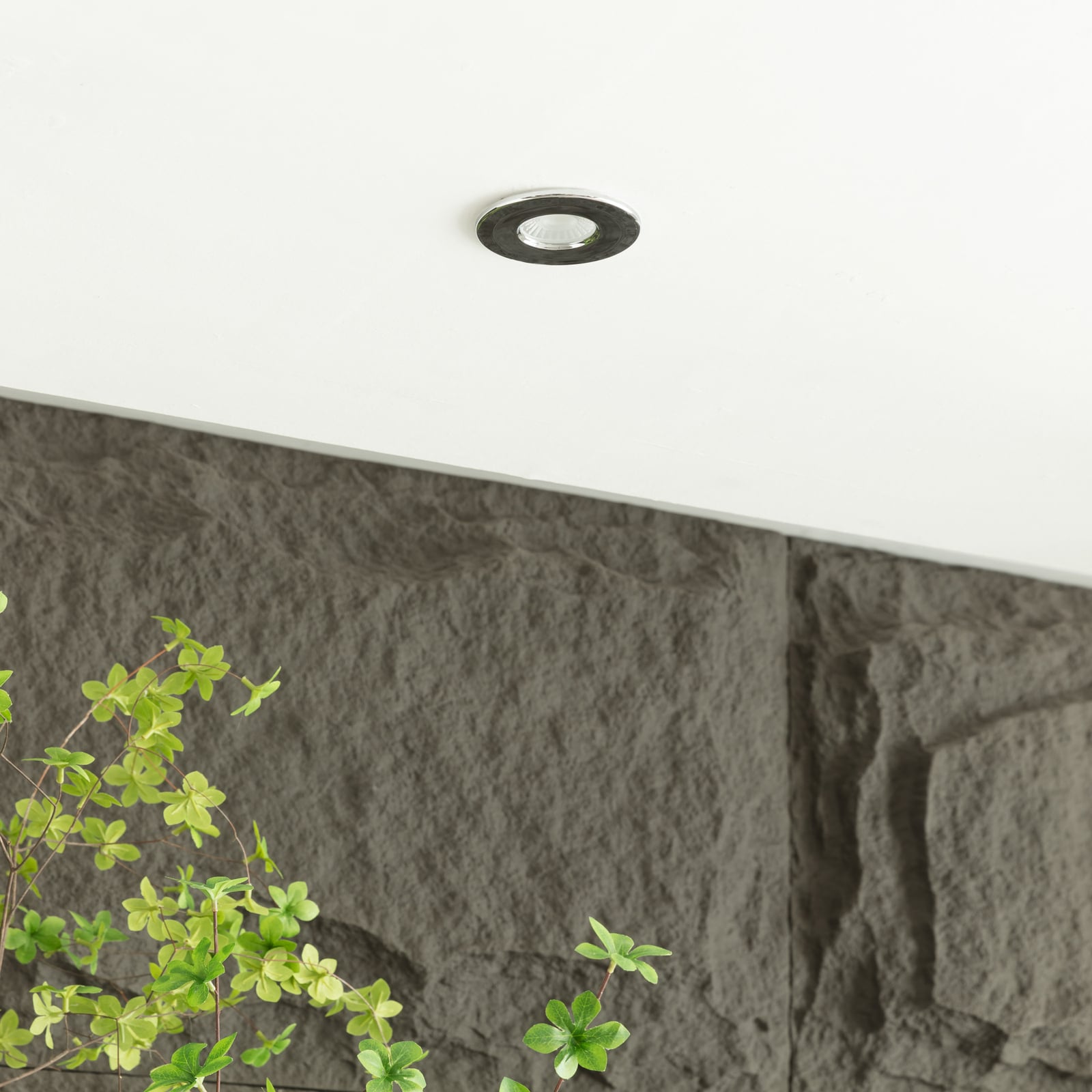 LED innbyggingsspot Elmon CCT dimbar krom IP65 8W bakside