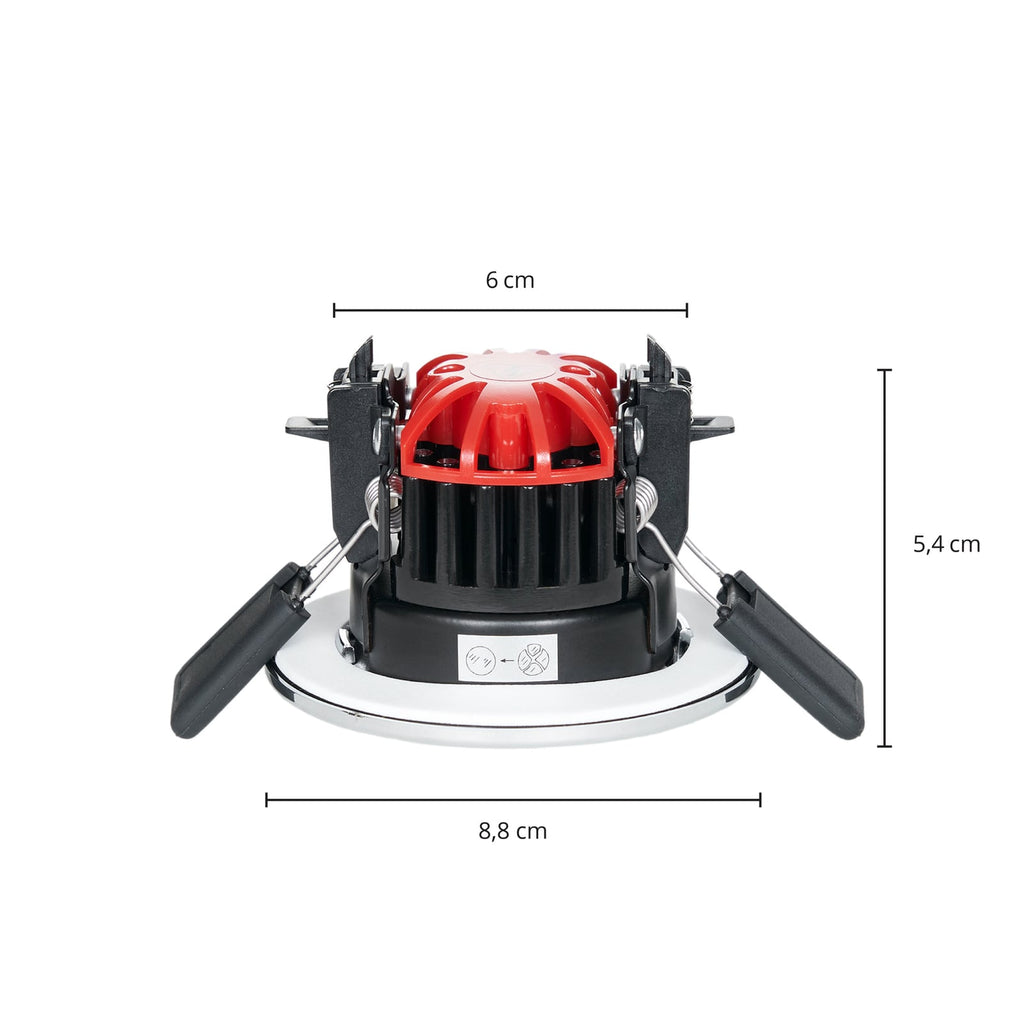 Detalj av LED innbyggingsspot Elmon CCT dimbar krom IP65 8W