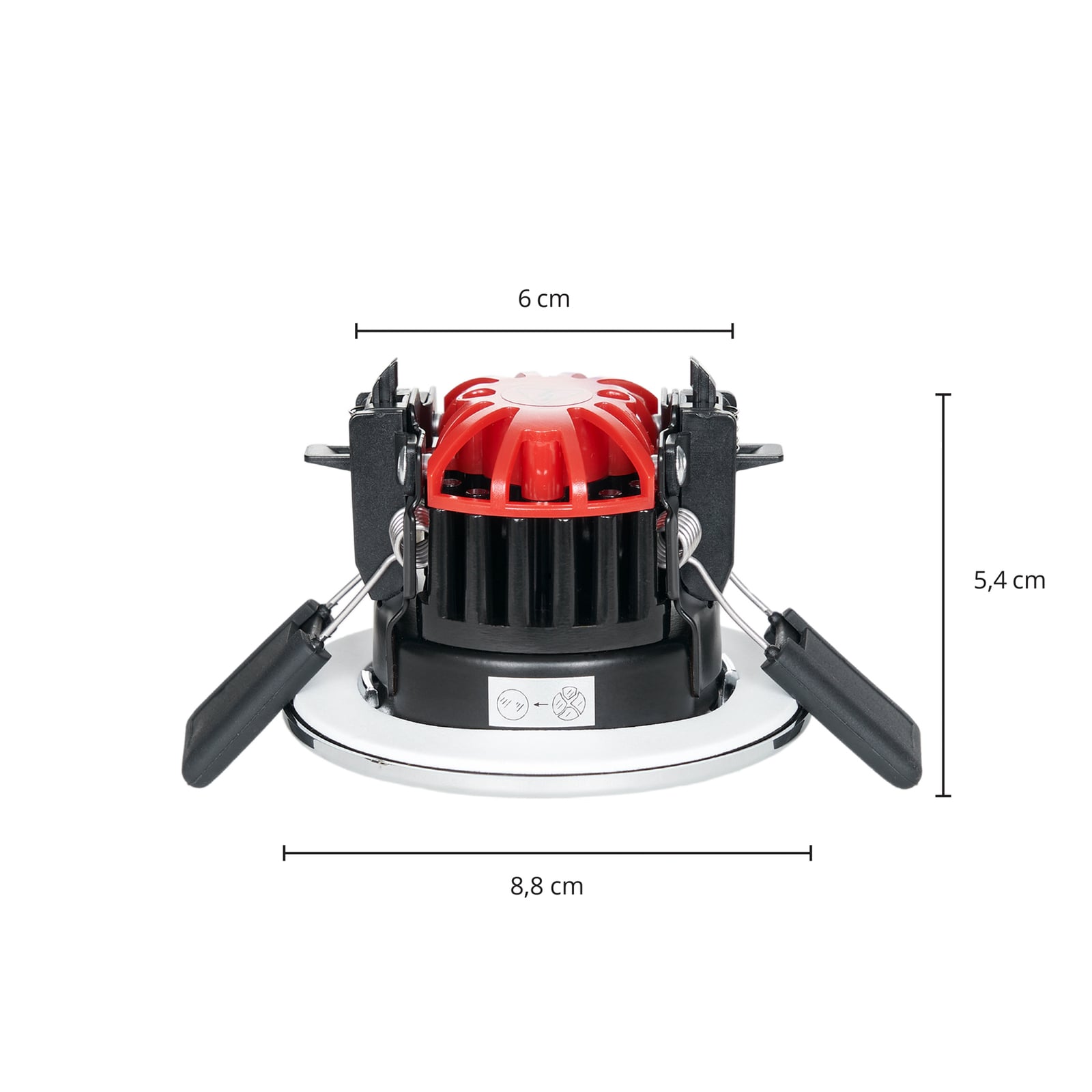 Detalj av LED innbyggingsspot Elmon CCT dimbar krom IP65 8W