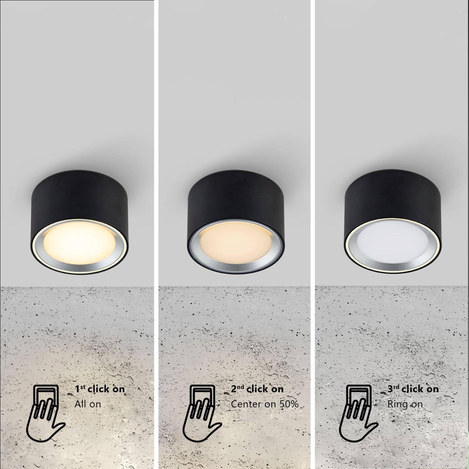 LED innbyggingsspot Fallon hvit stål Ø10 cm detalj