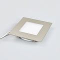 LED innbyggingsspot FQ 68 kvadratisk rustfritt stål IP44 4W forfra