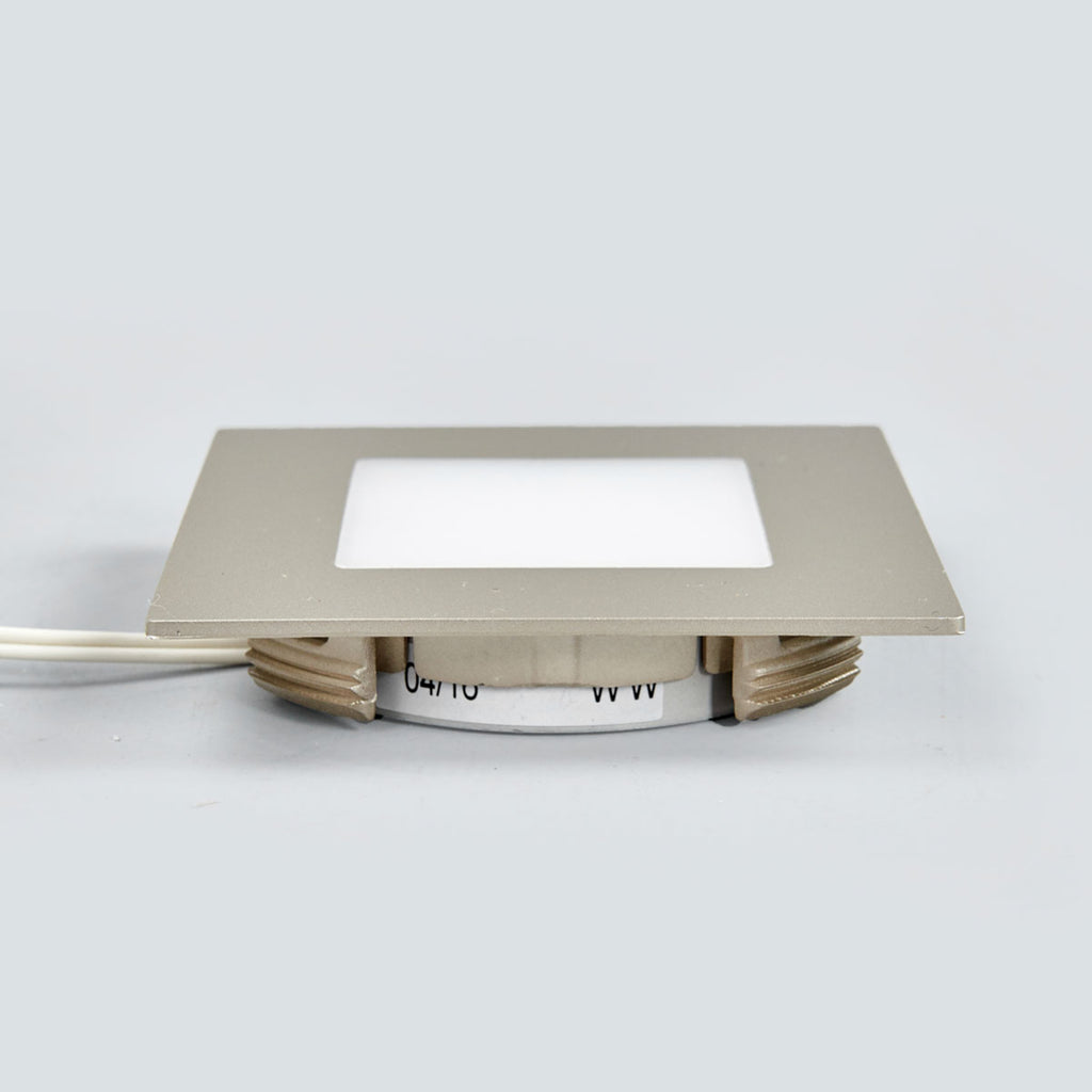 LED innbyggingsspot FQ 68 kvadratisk rustfritt stål IP44 4W bakside