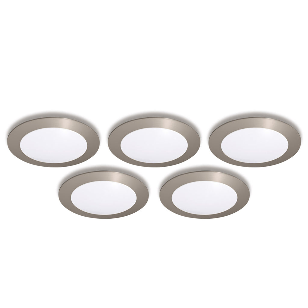 LED innbyggingsspot FR 68 5-pack varmhvit IP44 Ø7,5 cm forfra