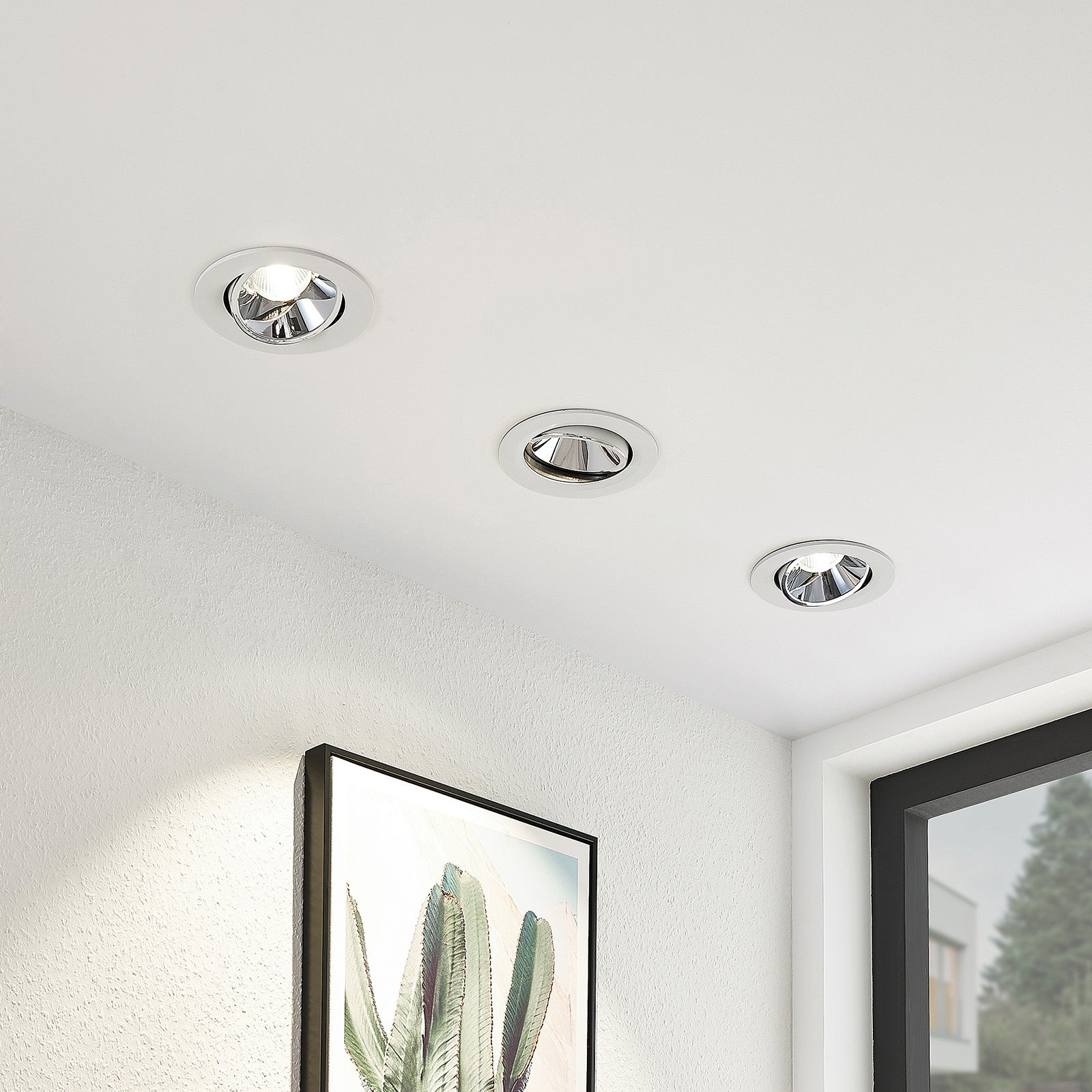 Detalj av LED innbyggingsspot Franjo hvit svingbar
