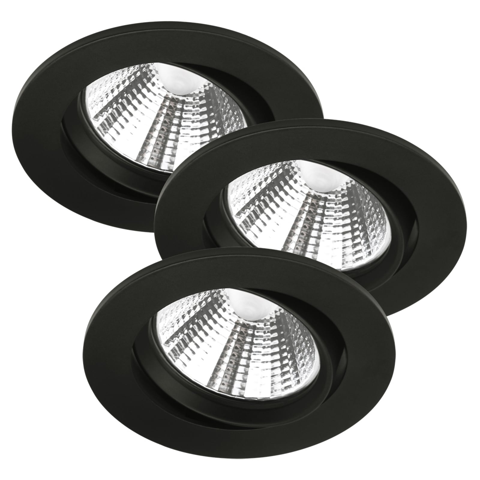 LED innbyggingsspot Freemont 3-pack svart Ø8,5 cm 2700K fra Nordlux