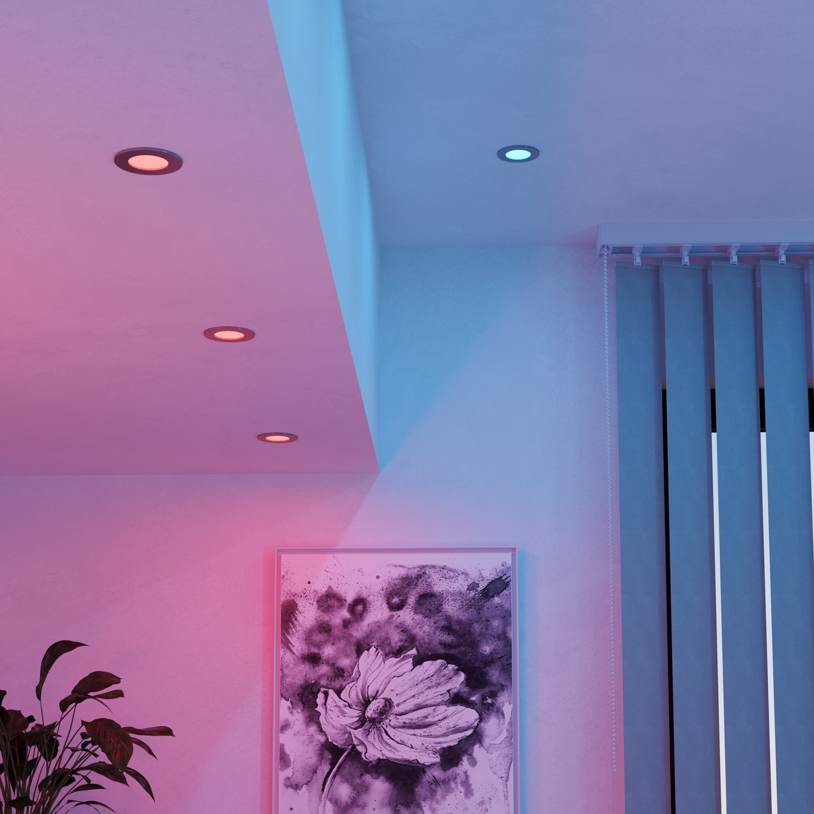 LED innbyggingsspot Fueva 6-Z dimbar 3-pk IP44 Ø8,8 cm grå bakside