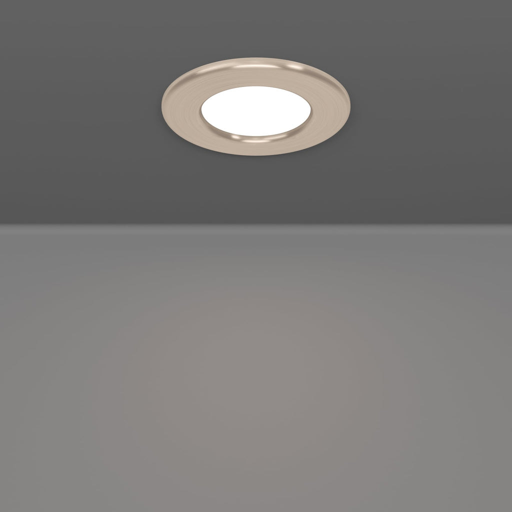 LED innbyggingsspot Fueva 6-Z dimbar 3-pk IP44 Ø8,8 cm grå i bruk