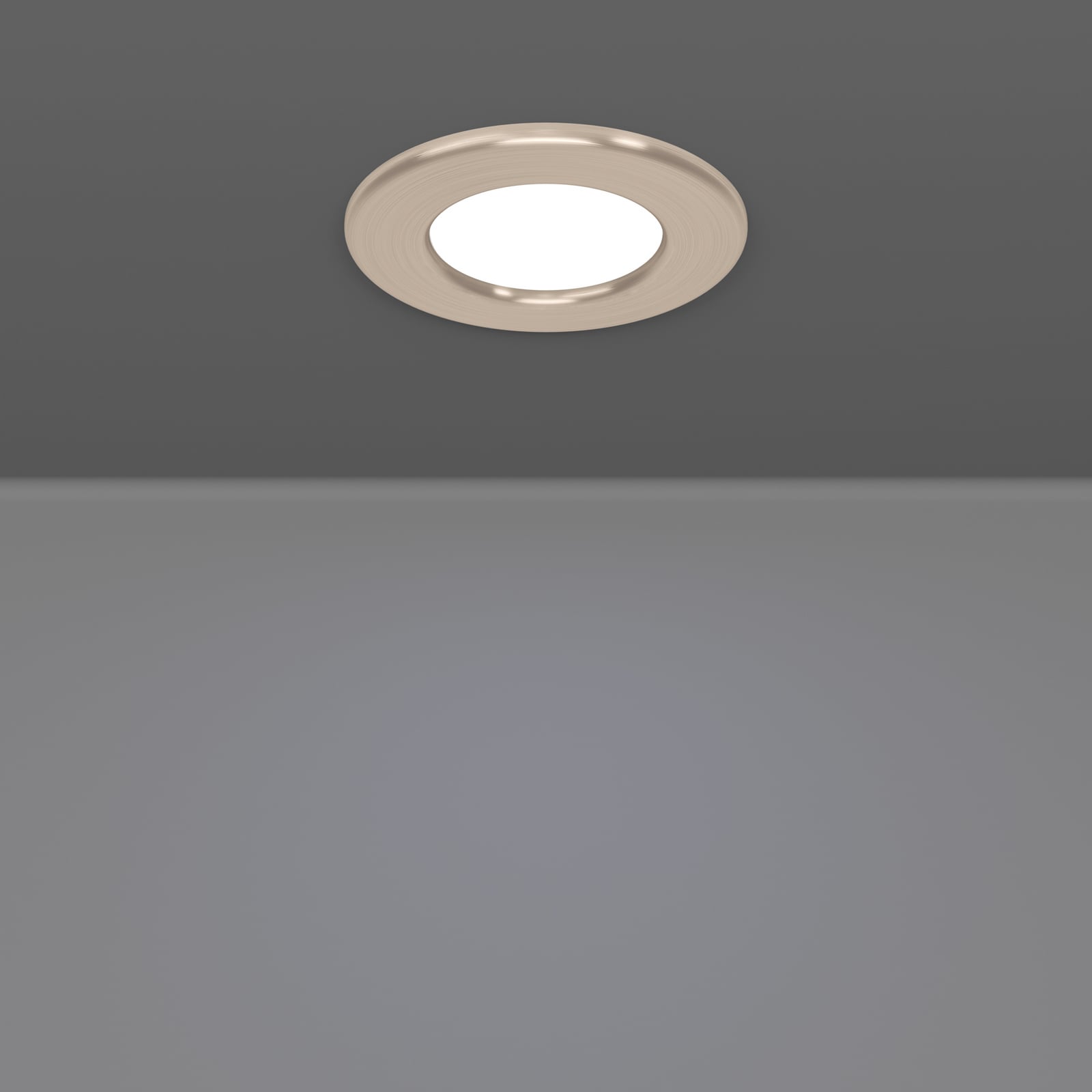 Sidevisning av LED innbyggingsspot Fueva 6-Z dimbar 3-pk IP44 Ø8,8 cm grå