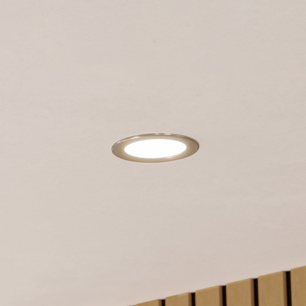 LED innbyggingsspot Fueva 6-Z dimbar CCT IP44 Ø12 cm forfra
