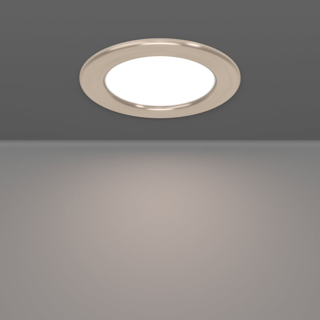 Nærbilde av LED innbyggingsspot Fueva 6-Z dimbar CCT IP44 Ø12 cm