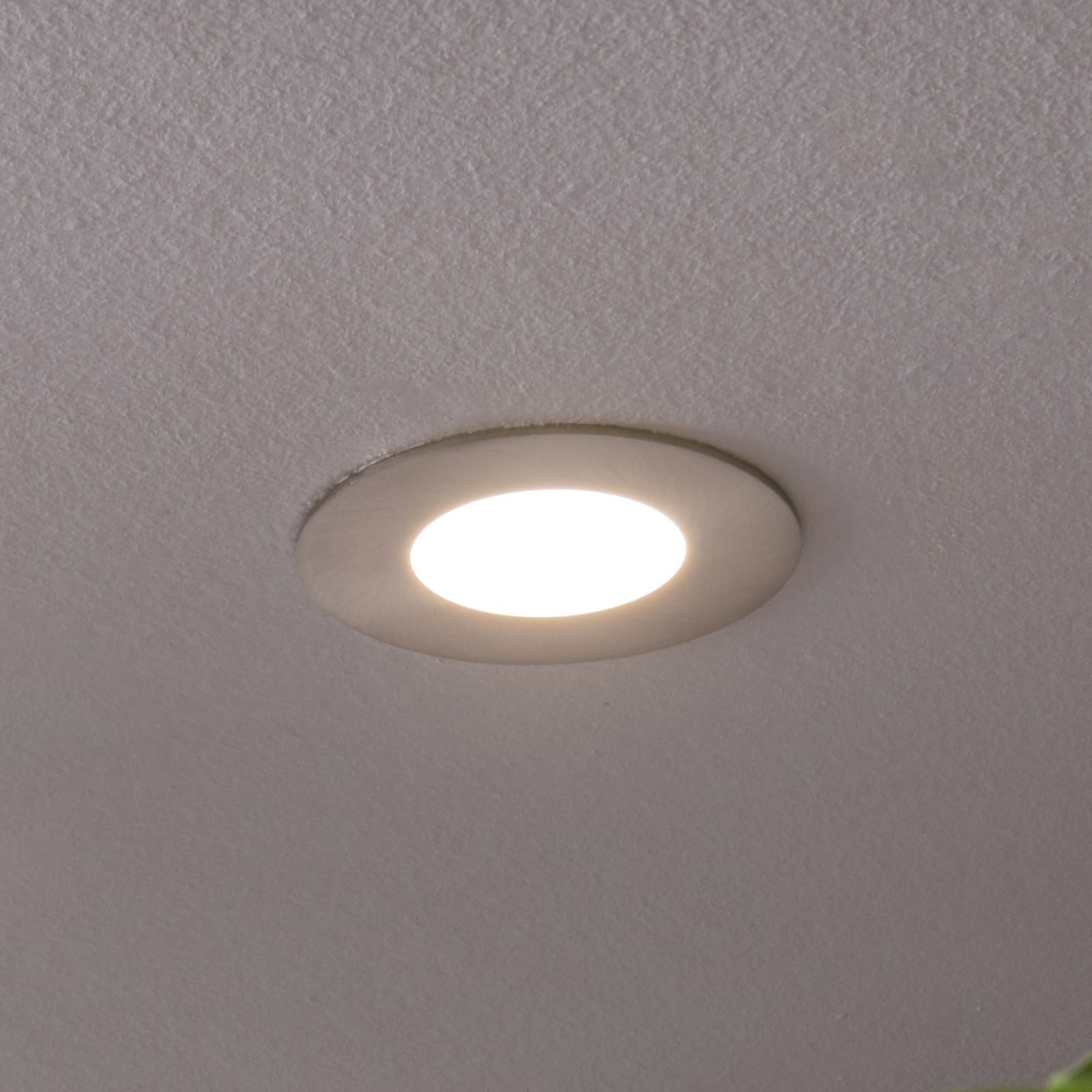LED innbyggingsspot Fueva-C 3-pack RGBW dimbar Ø8,5 cm matt nikkel forfra