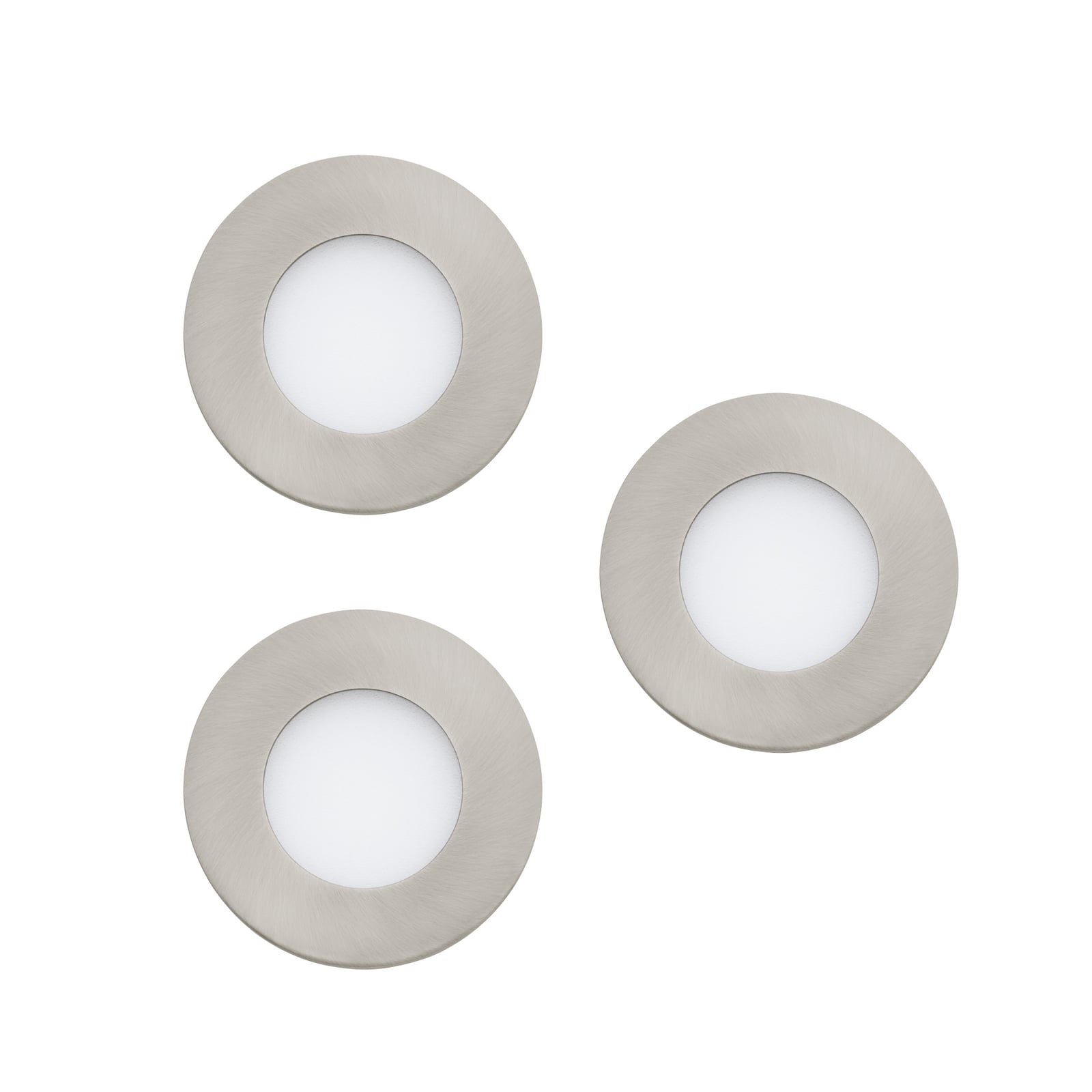 LED innbyggingsspot Fueva-C 3-pack RGBW dimbar Ø8,5 cm matt nikkel detalj