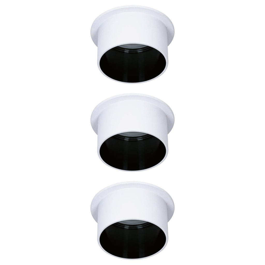 LED innbyggingsspot Gil 3-pack hvit/svart matt dimbar IP44 bakside