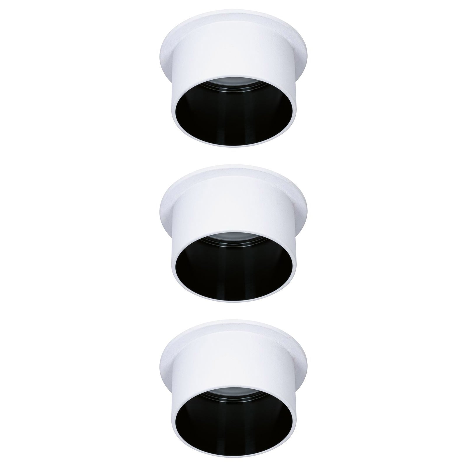 LED innbyggingsspot Gil 3-pack hvit/svart matt dimbar IP44 bakside