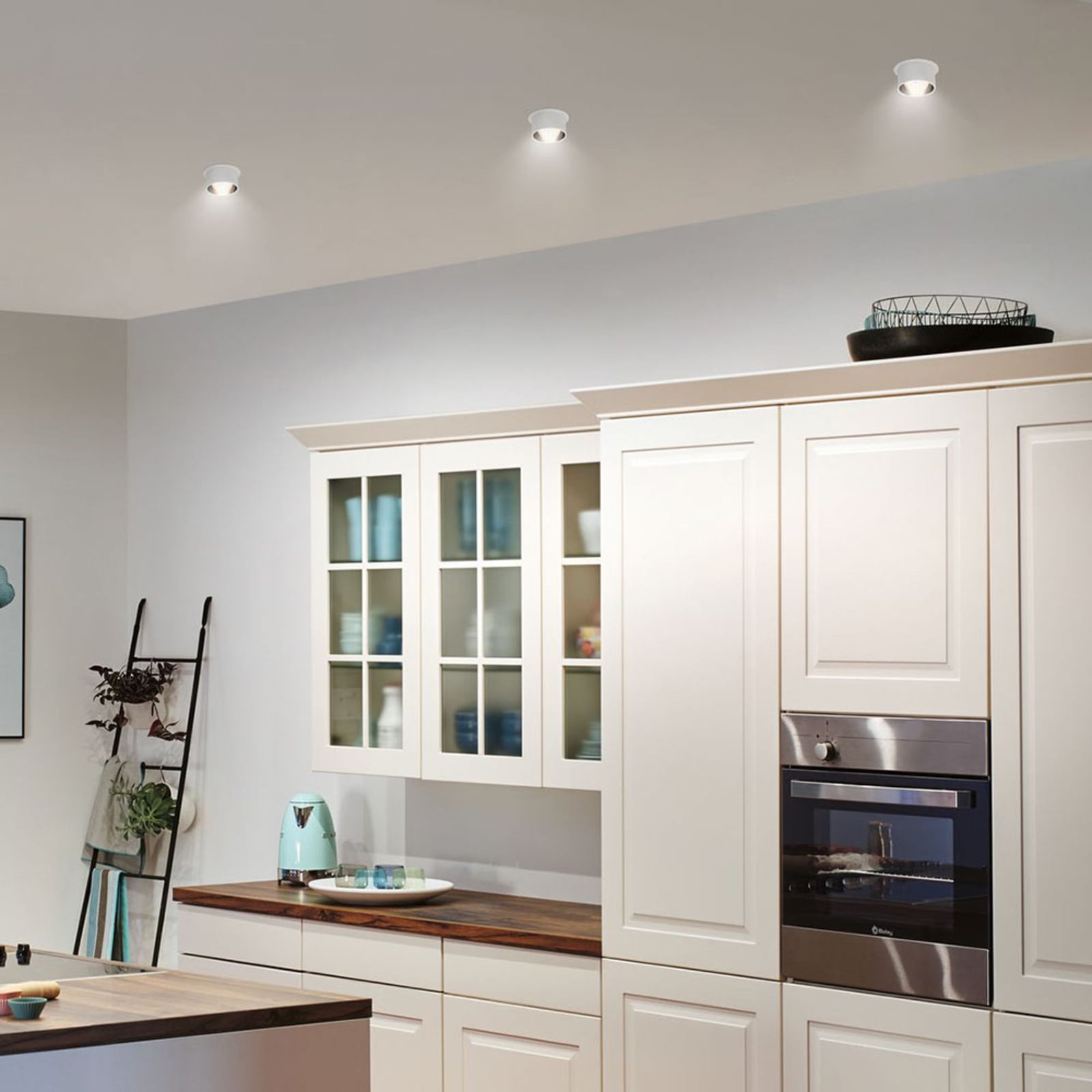 LED innbyggingsspot Gil 3-pack hvit/svart matt dimbar IP44 detalj