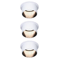 LED innbyggingsspot Gil 3-pack hvit/svart matt dimbar IP44 front
