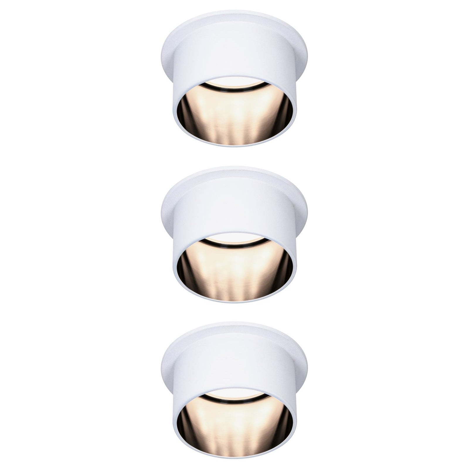 LED innbyggingsspot Gil 3-pack hvit/svart matt dimbar IP44 front