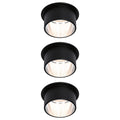 LED innbyggingsspot Gil 3-pack svart matt/stål dimbar IP44 forfra