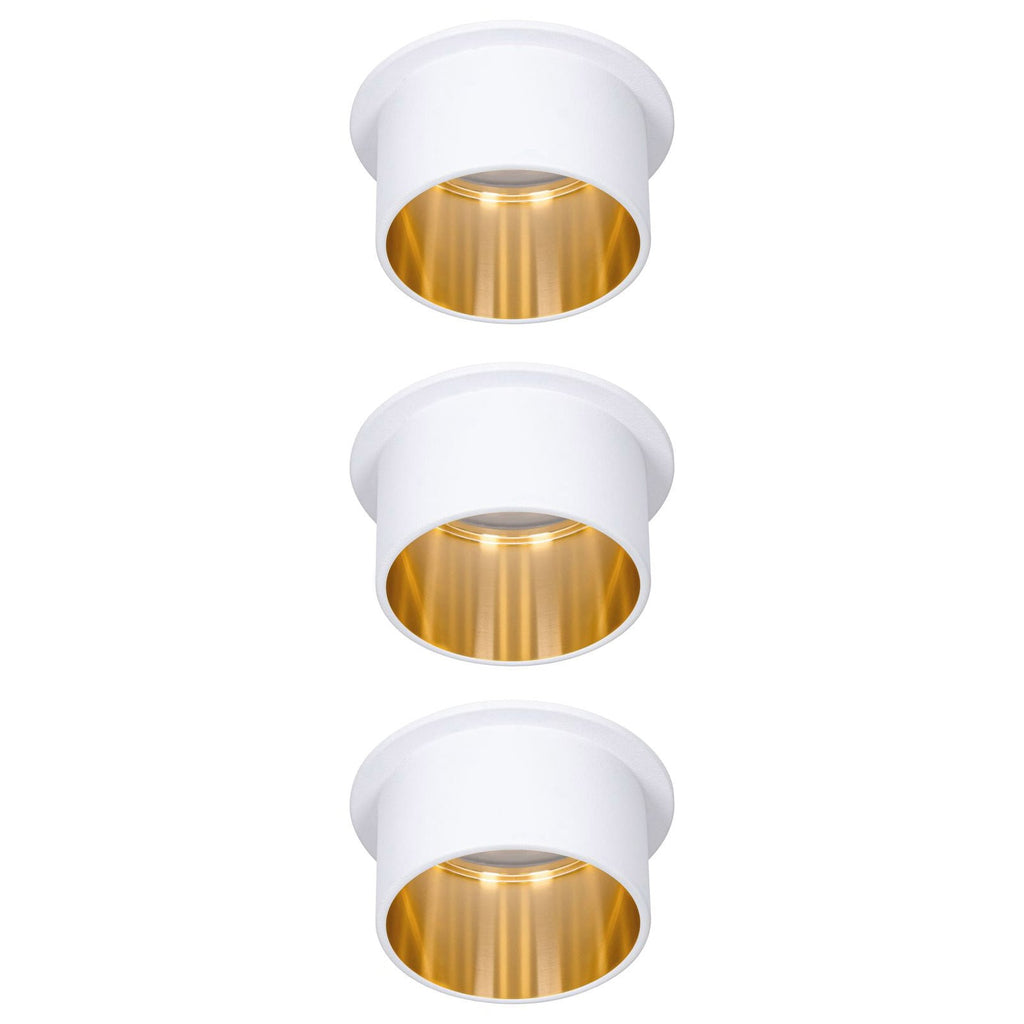 LED innbyggingsspot Gil dimbar 3-pk hvit matt/gull bakside