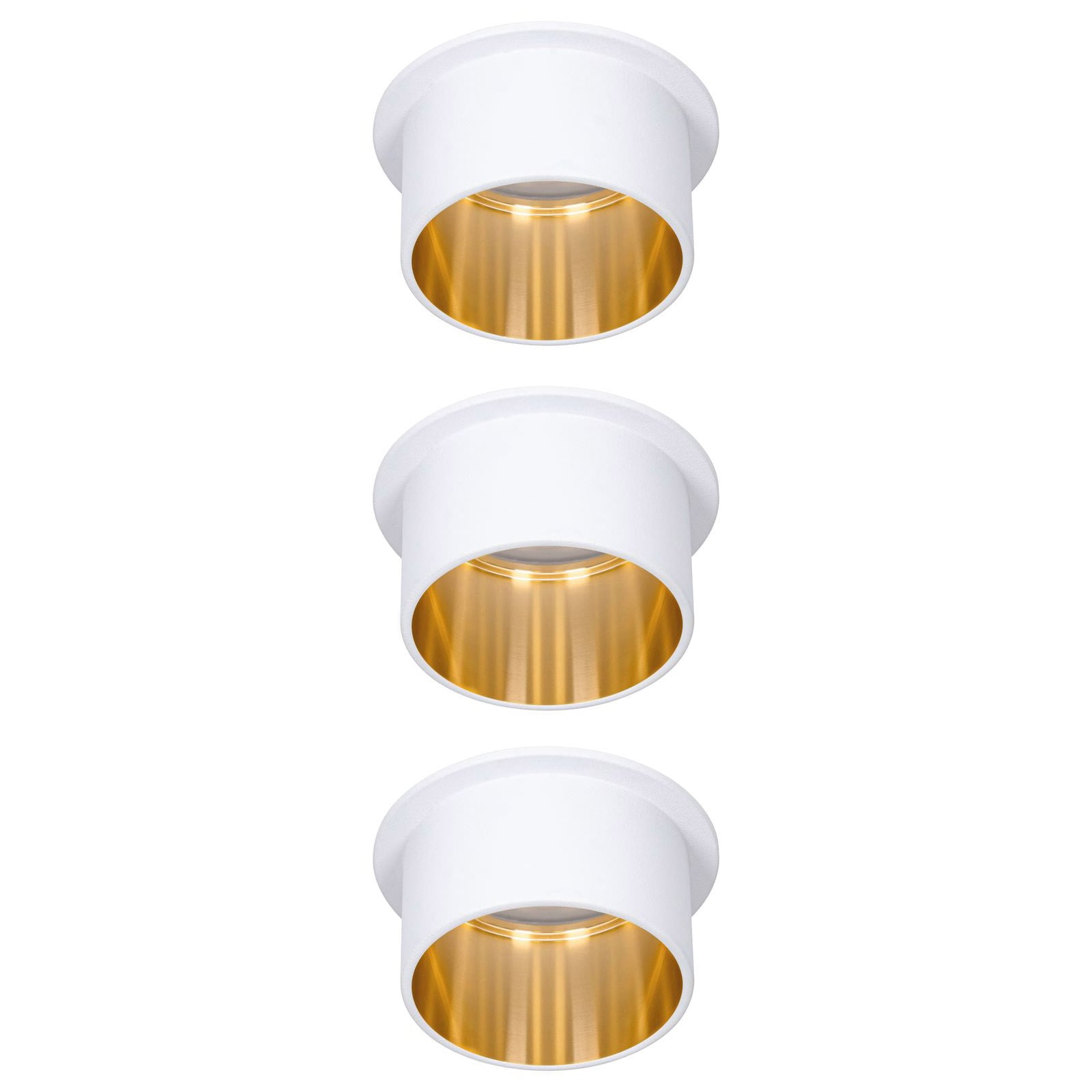 LED innbyggingsspot Gil dimbar 3-pk hvit matt/gull bakside