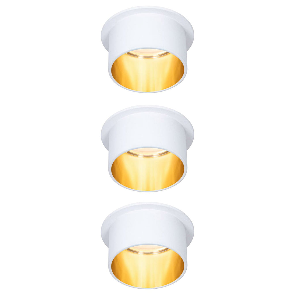 LED innbyggingsspot Gil dimbar 3-pk hvit matt/gull front