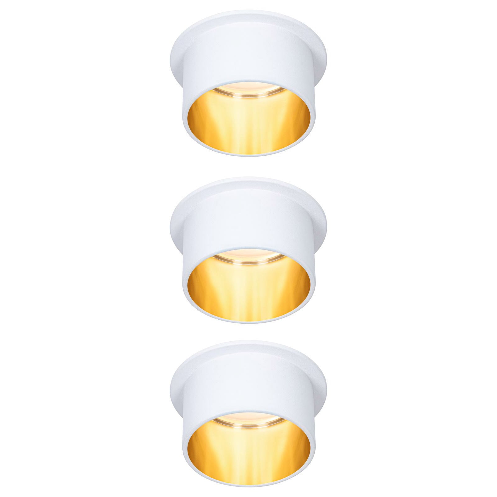 LED innbyggingsspot Gil dimbar 3-pk hvit matt/gull front