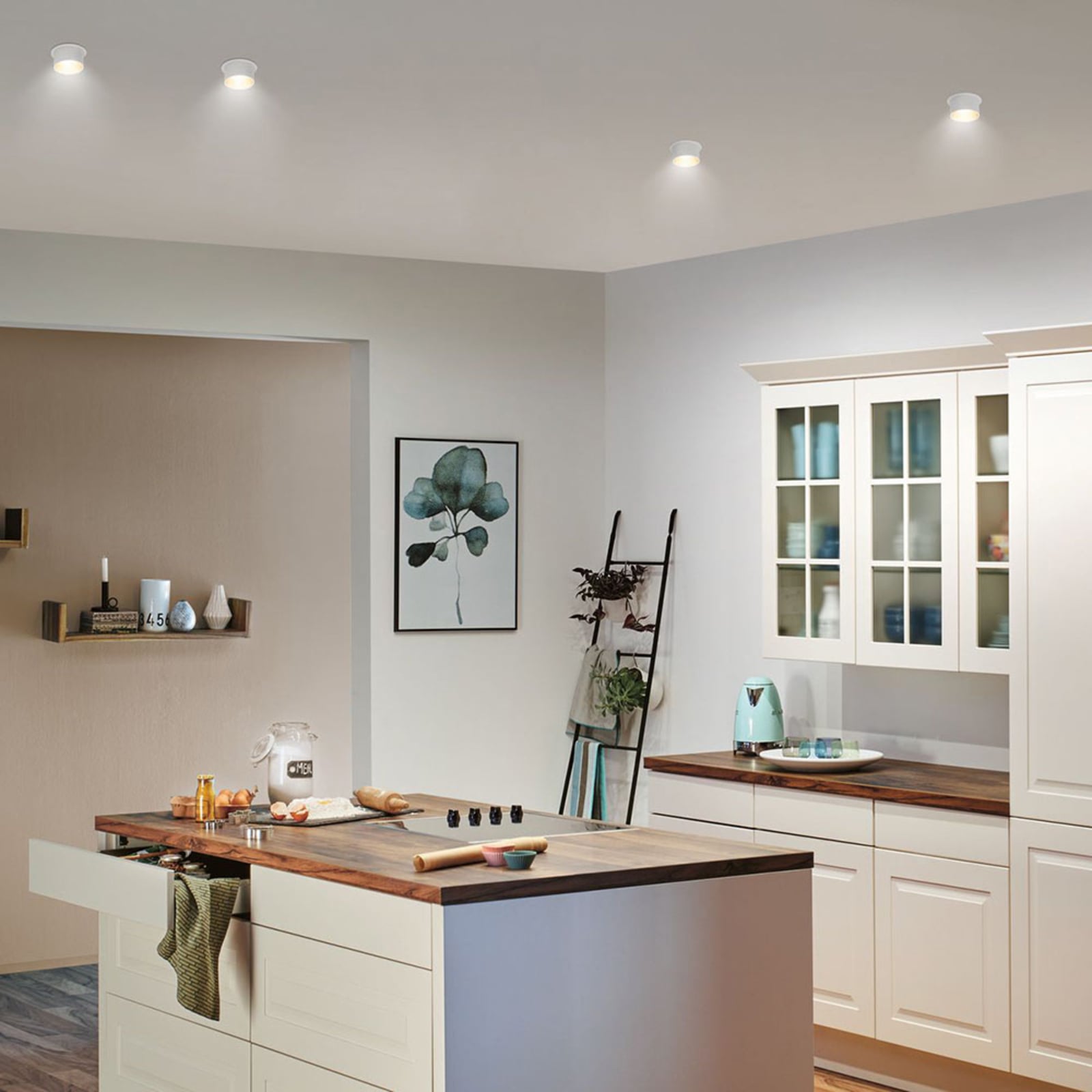 LED innbyggingsspot Gil dimbar 3-pk hvit matt/gull lys