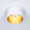 LED innbyggingsspot Gil dimbar hvit matt/gull 6W IP44 forfra