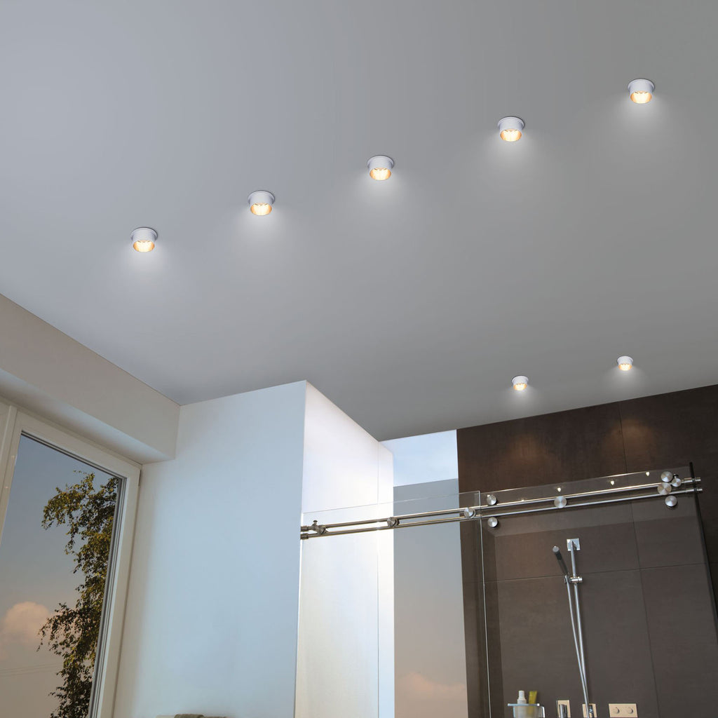 LED innbyggingsspot Gil dimbar hvit matt/gull 6W IP44 bakside