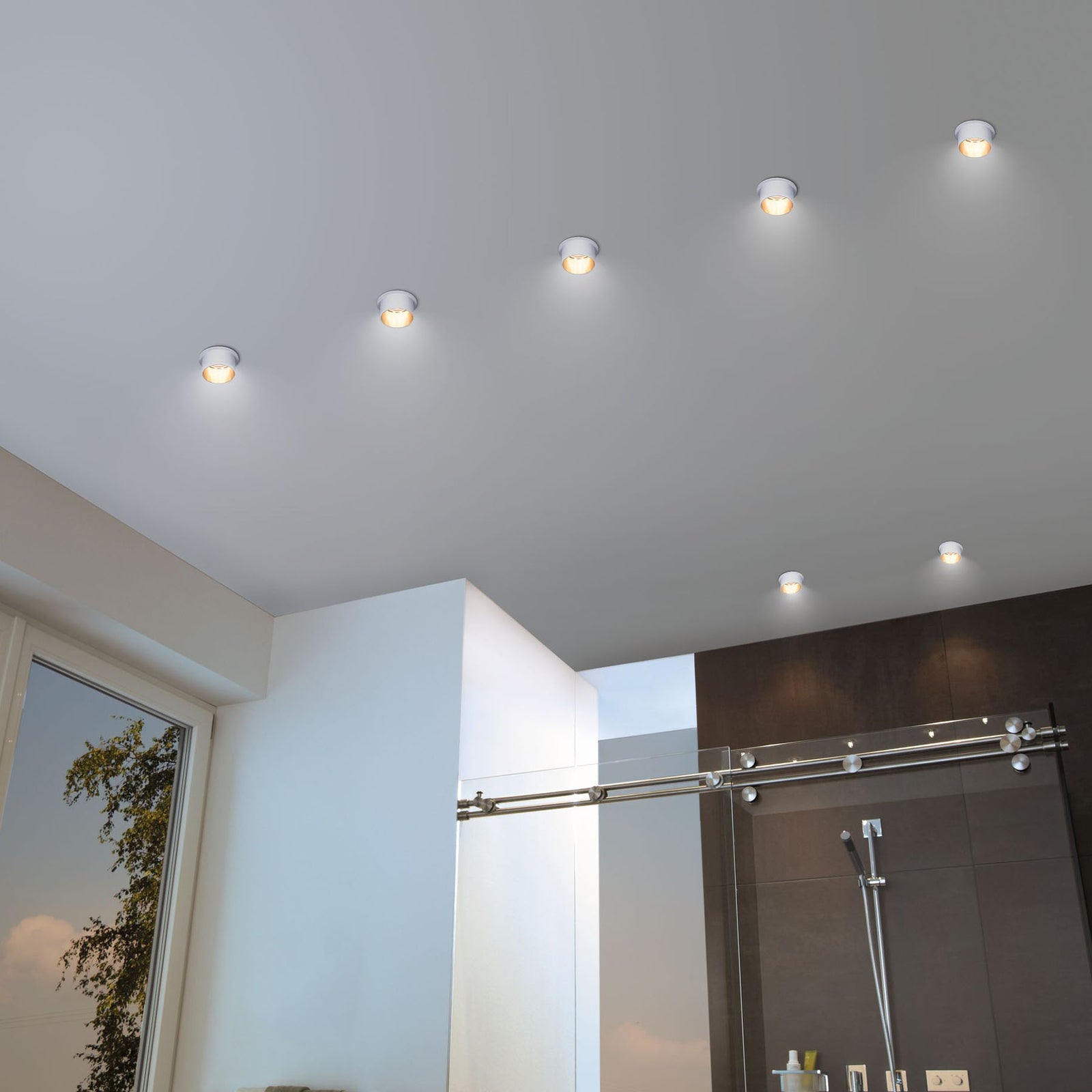 LED innbyggingsspot Gil dimbar hvit matt/gull 6W IP44 bakside
