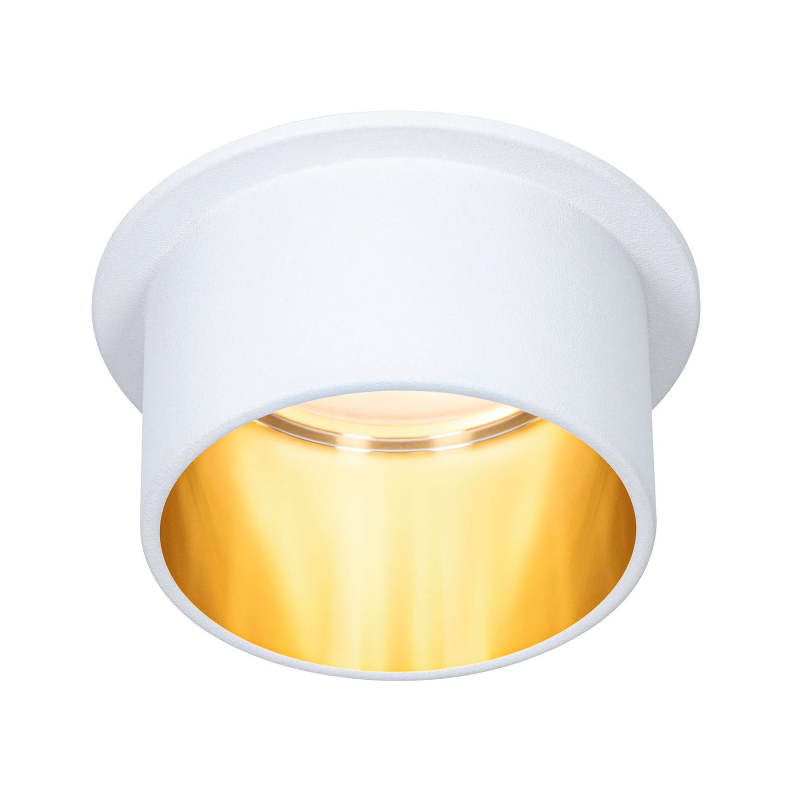 LED innbyggingsspot Gil dimbar hvit matt/gull 6W IP44 sideprofil