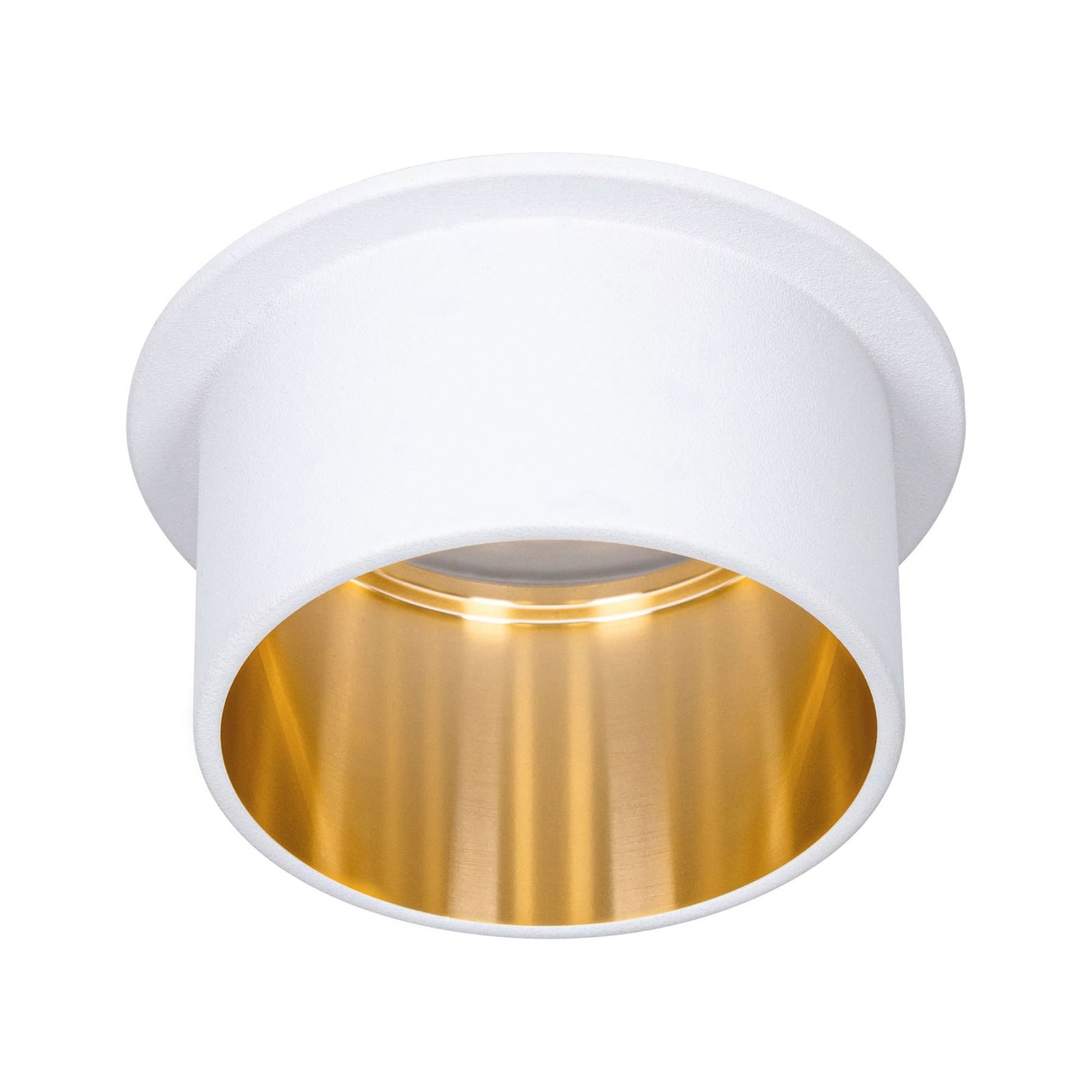 LED innbyggingsspot Gil dimbar hvit matt/gull 6W IP44 med dimmerfunksjon