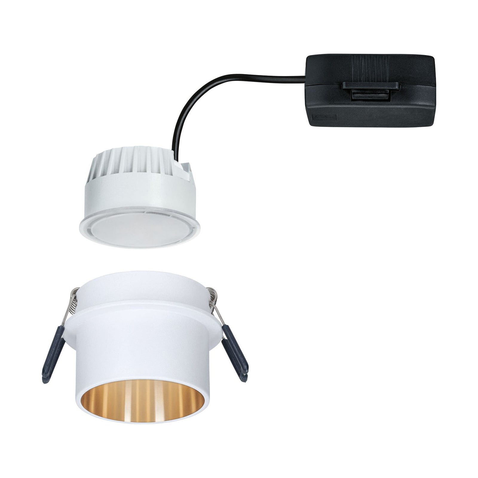 LED innbyggingsspot Gil dimbar hvit matt/gull 6W IP44 monteringsdetaljer
