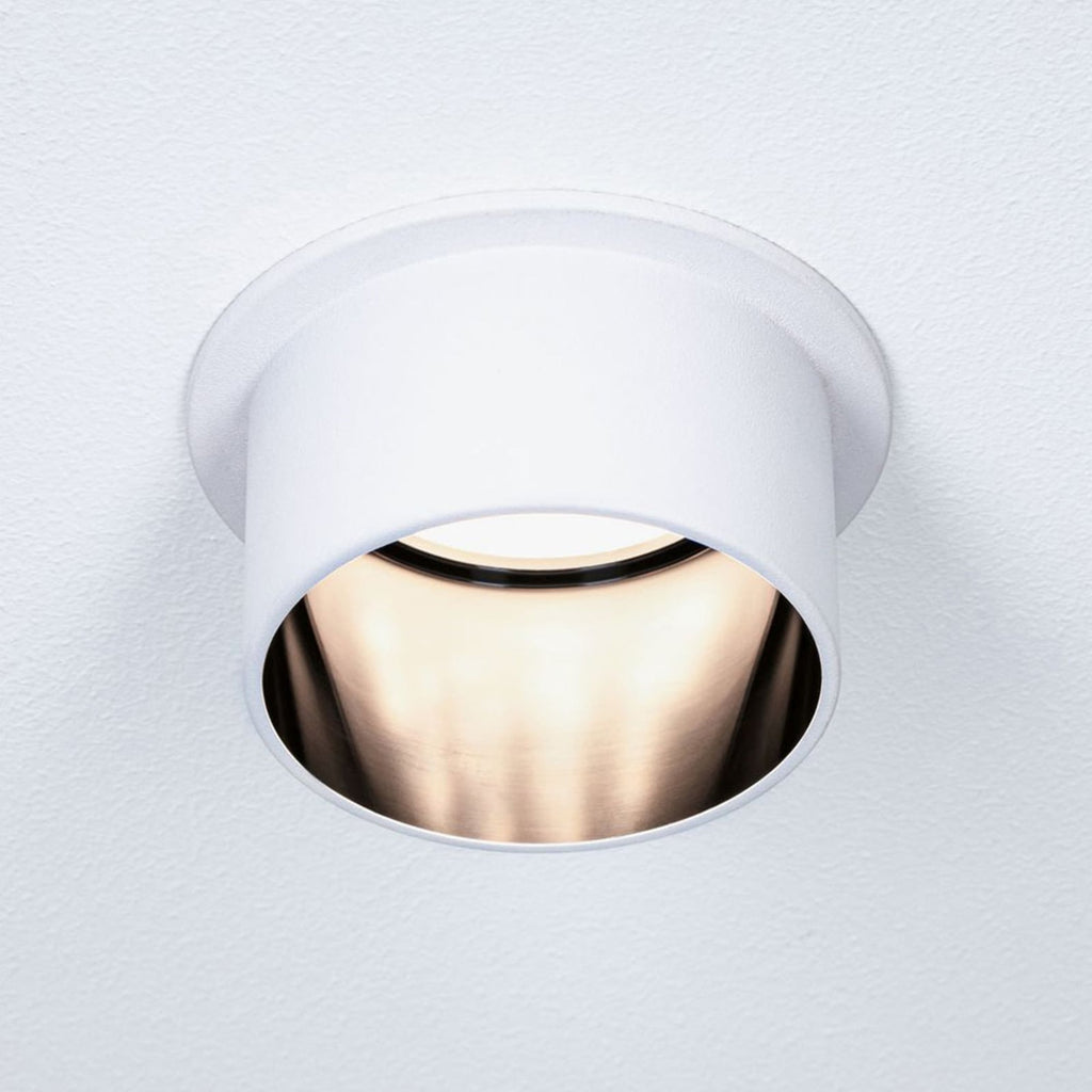 LED innbyggingsspot Gil dimbar hvit/svart matt IP44 Paulmann forfra