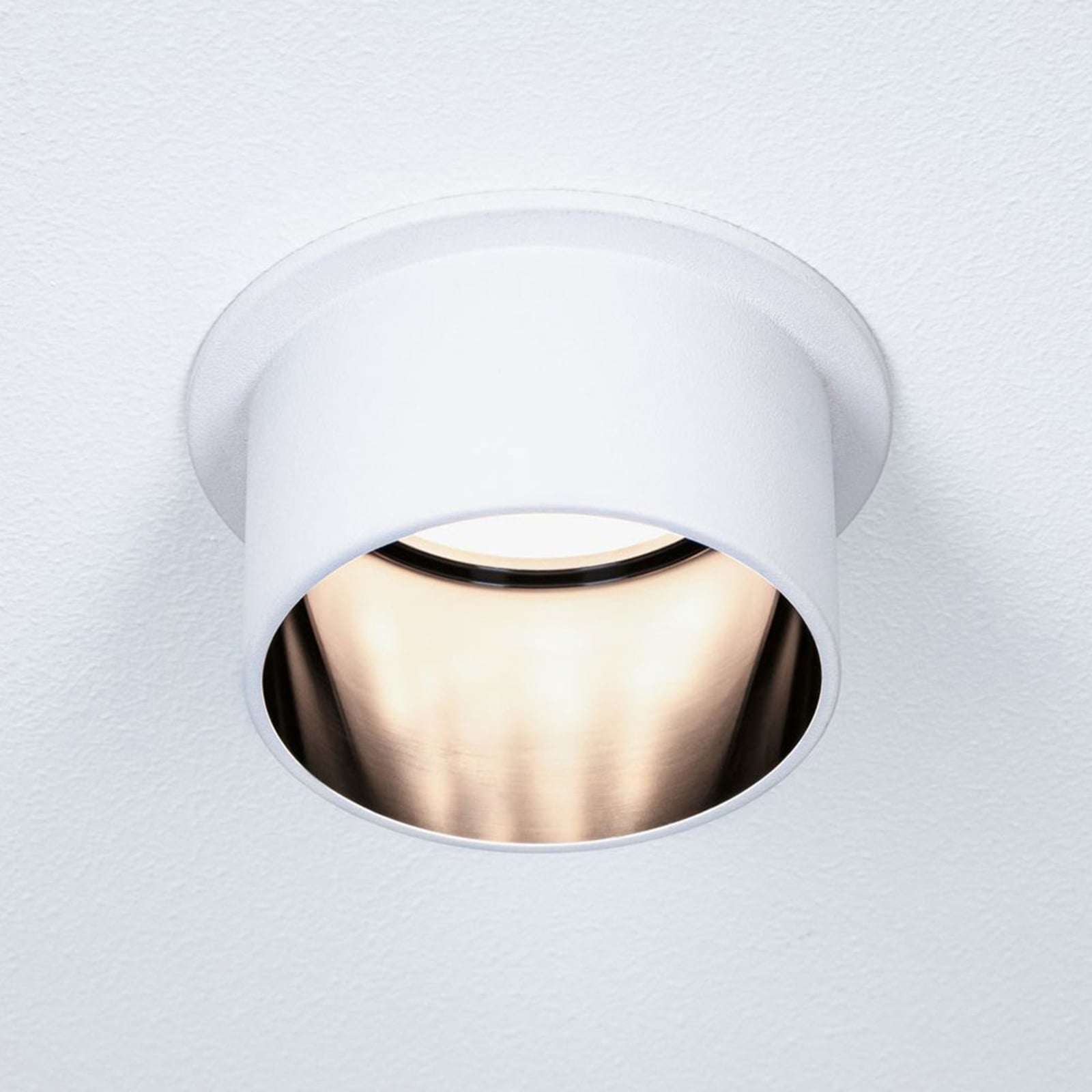 LED innbyggingsspot Gil dimbar hvit/svart matt IP44 Paulmann forfra