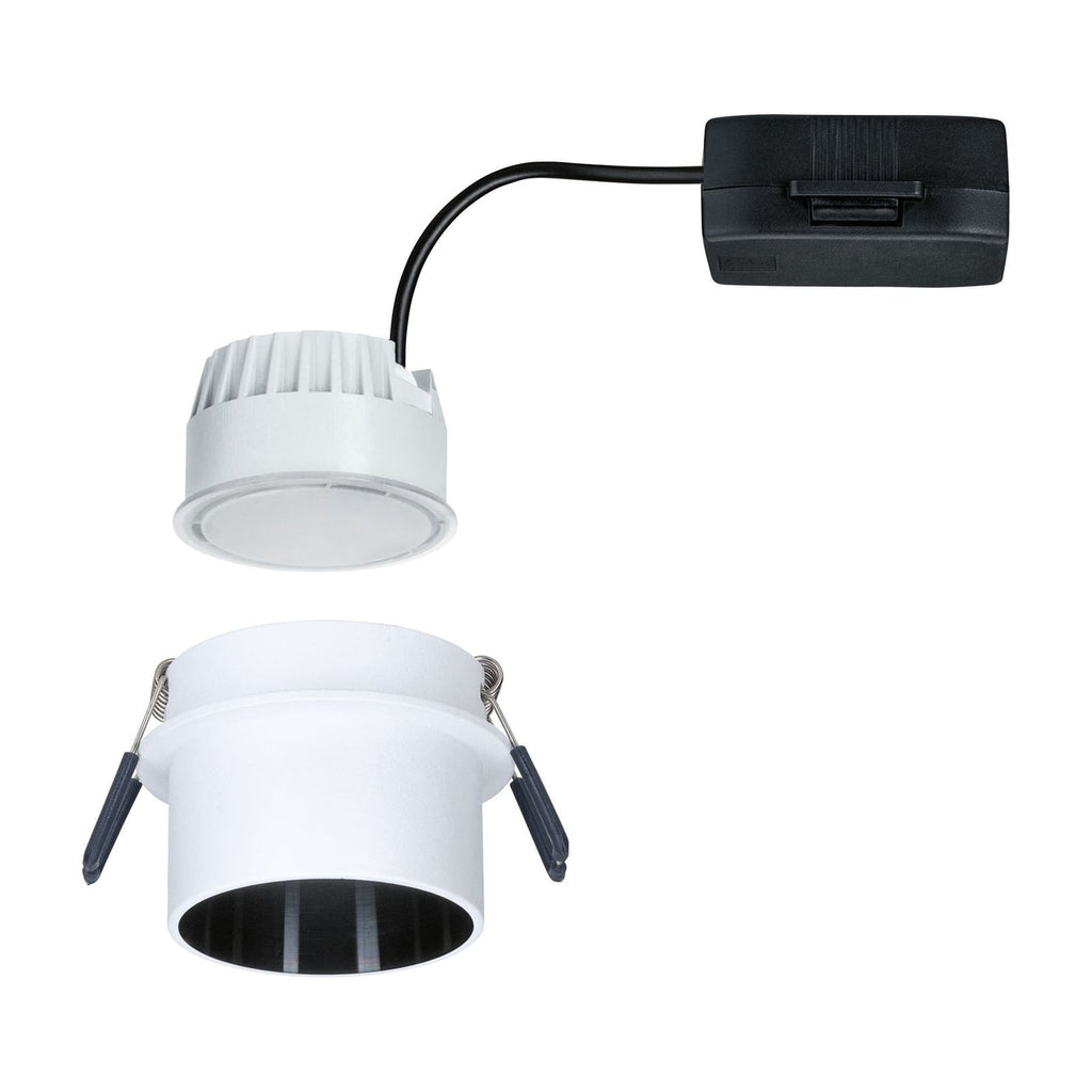 LED innbyggingsspot Gil dimbar hvit/svart matt IP44 Paulmann lys i bruk