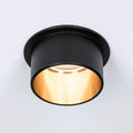 LED innbyggingsspot Gil dimbar svart matt/gull Ø6,8 cm IP44 forfra