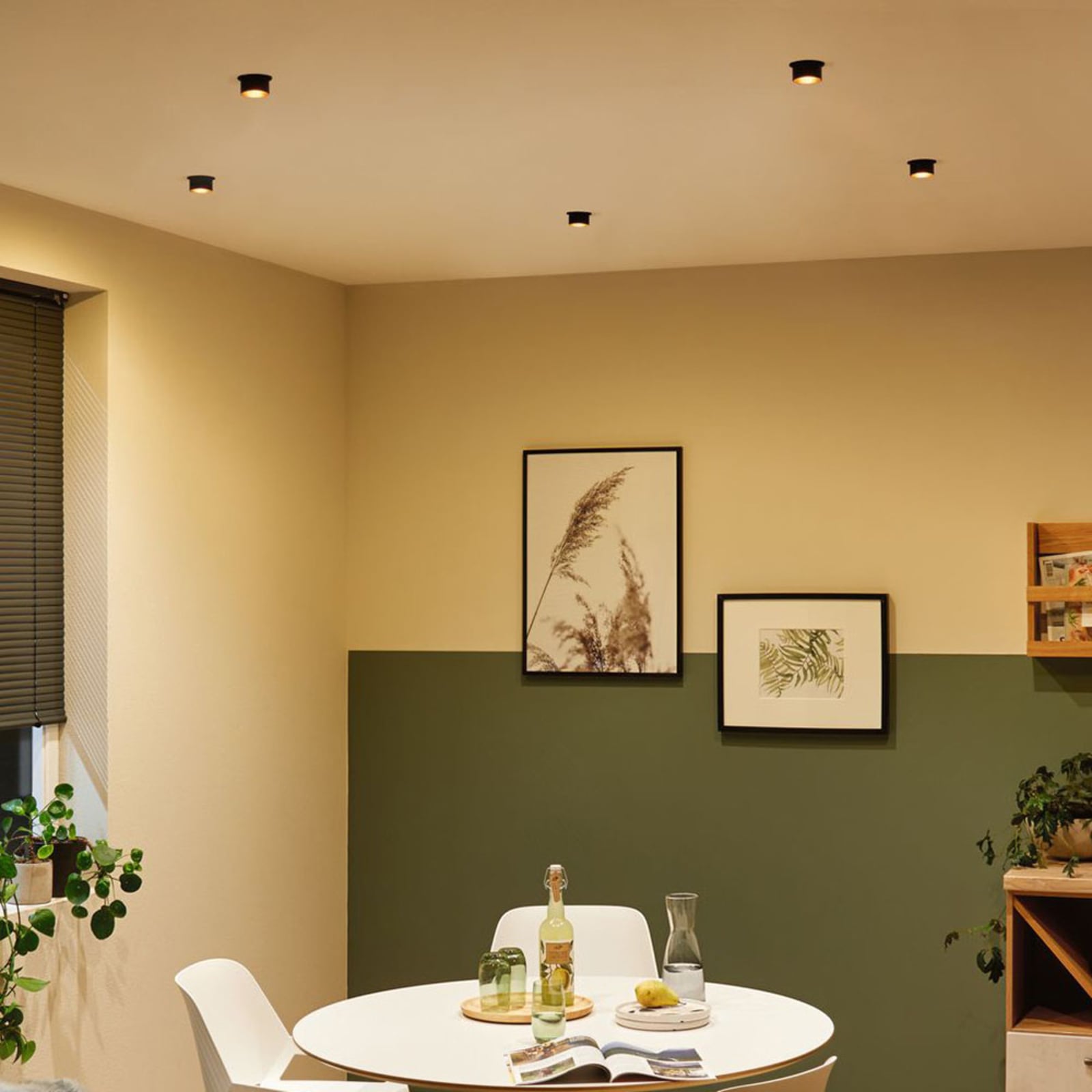 LED innbyggingsspot Gil dimbar svart matt/gull Ø6,8 cm IP44 bakside