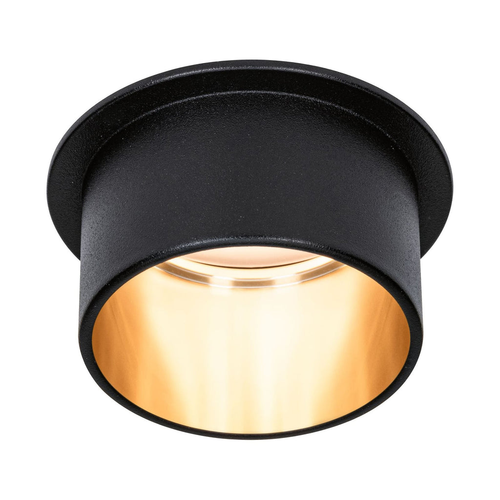LED innbyggingsspot Gil dimbar svart matt/gull Ø6,8 cm IP44 montert