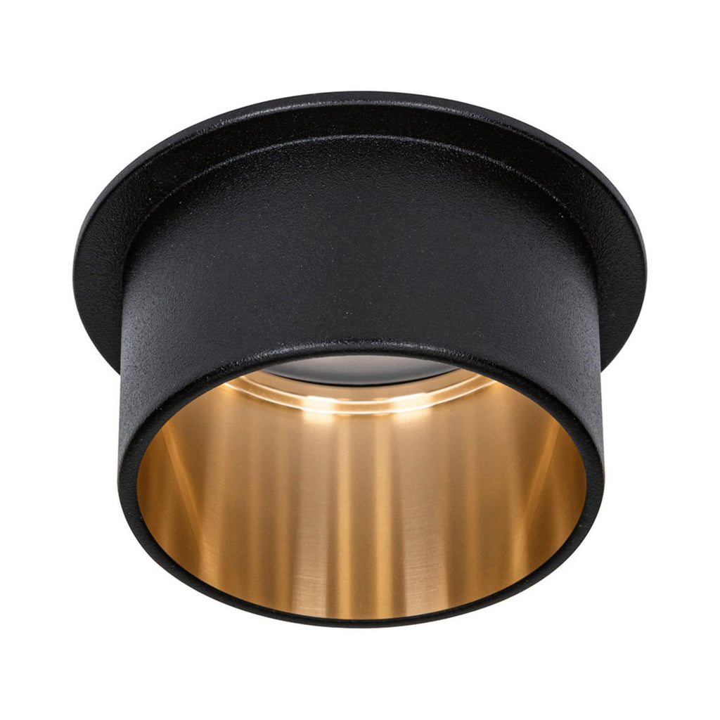 LED innbyggingsspot Gil dimbar svart matt/gull Ø6,8 cm IP44 nærbilde