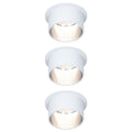 LED innbyggingsspot Gil hvit matt/stål 3-pack dimbar IP44 forfra
