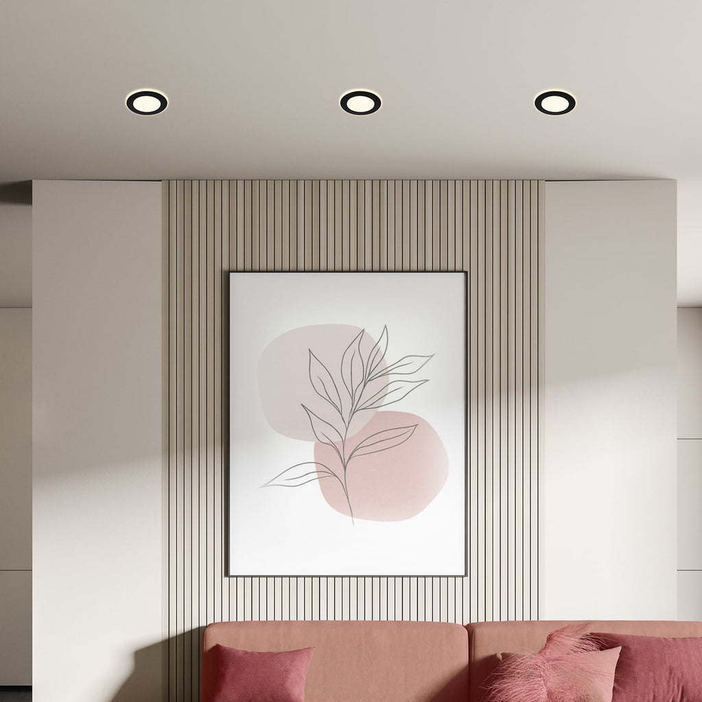 LED innbyggingsspot Gima 3-pk svart dimbar 3000K detalj