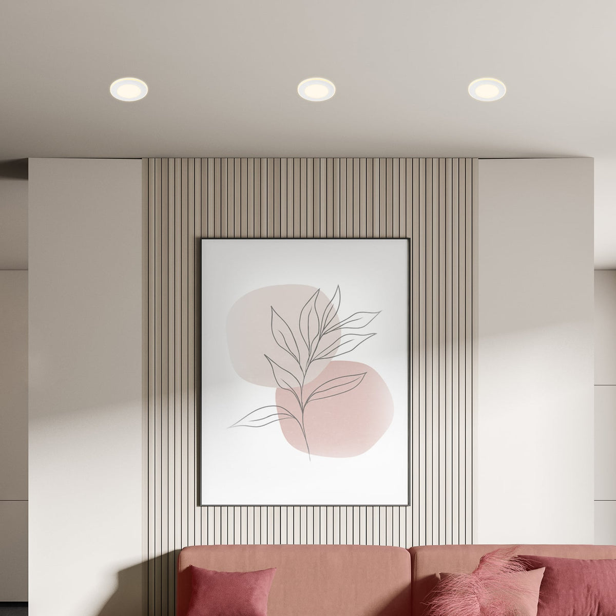 LED innbyggingsspot Gima hvit 3-pack 3000K detalj