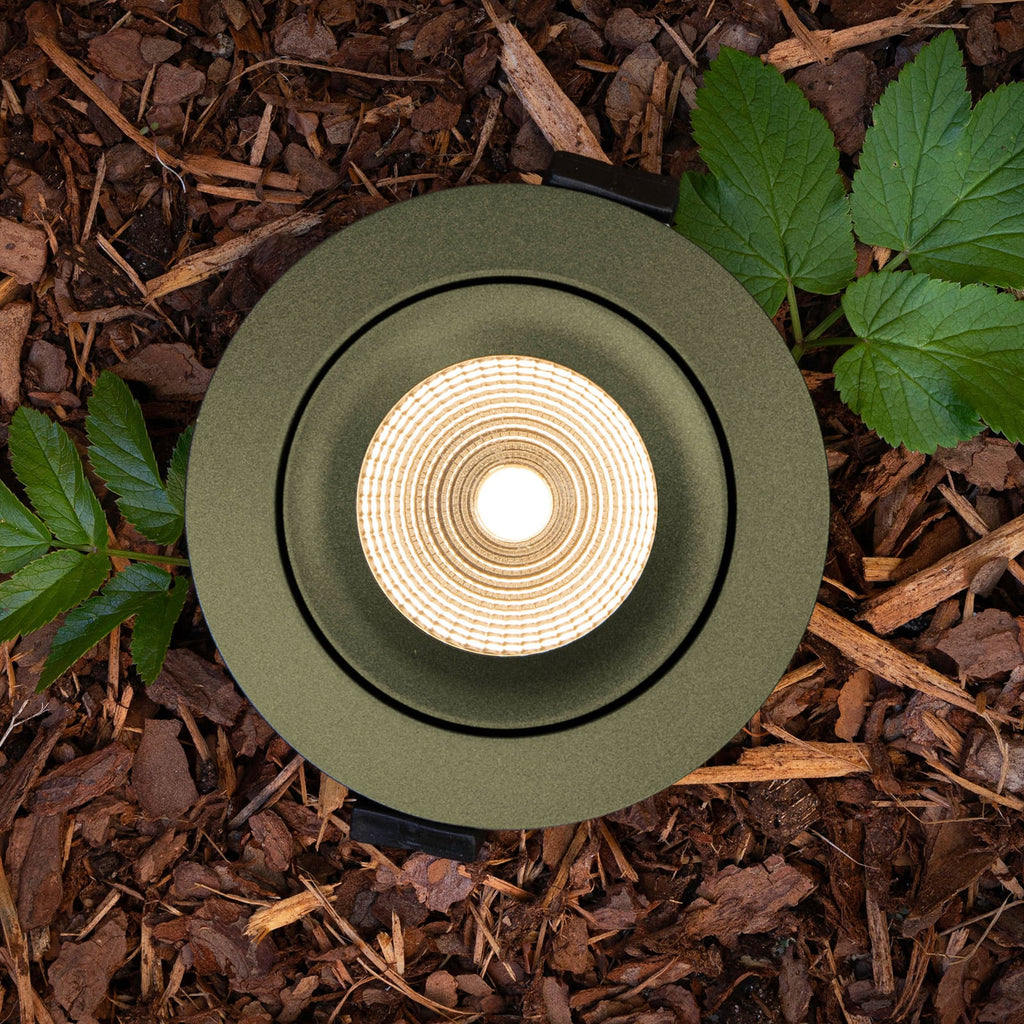 LED innbyggingsspot Green One 360° grønn front
