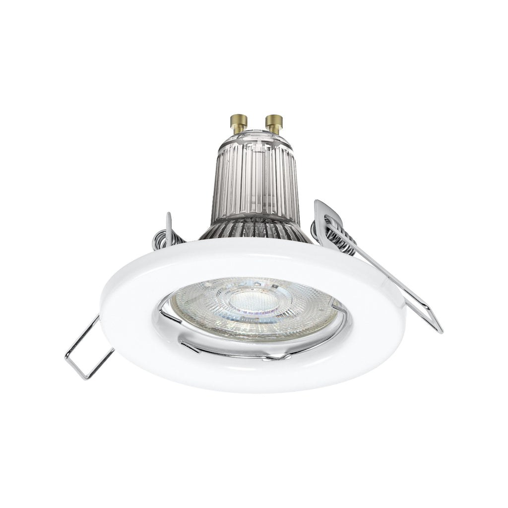 LED innbyggingsspot GU10 5-pack stål hvit Ø8 cm forfra