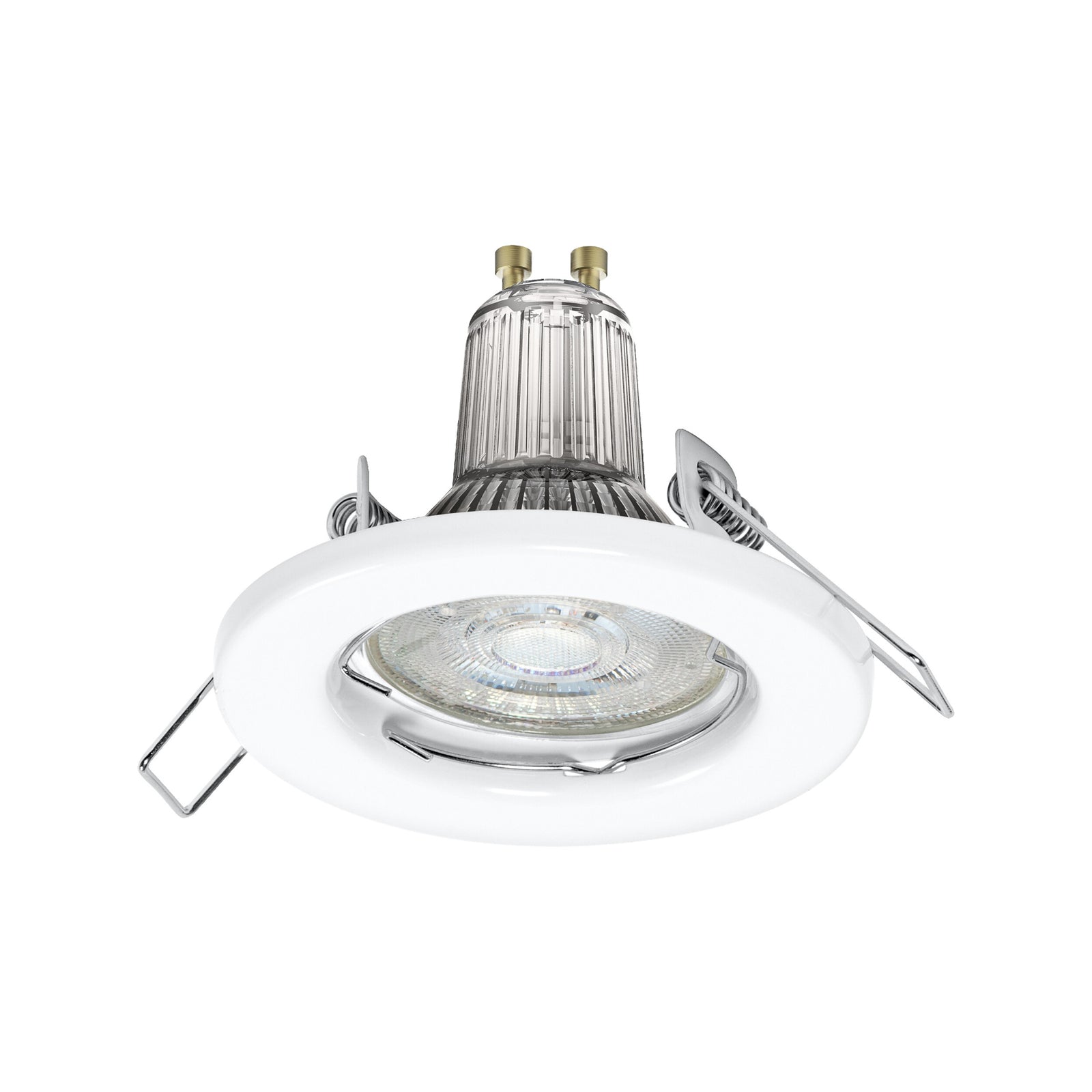 LED innbyggingsspot GU10 5-pack stål hvit Ø8 cm forfra