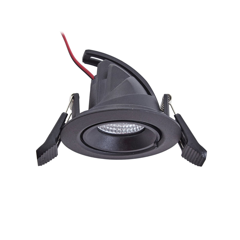 LED innbyggingsspot Harcos svart forfra