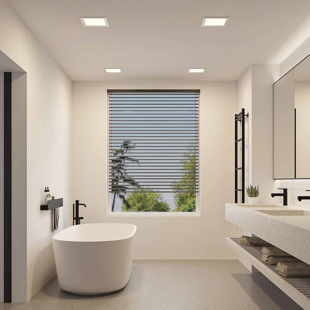 Bakside av LED innbyggingsspot Helina sølv dimbar CCT IP44 22 cm 24W