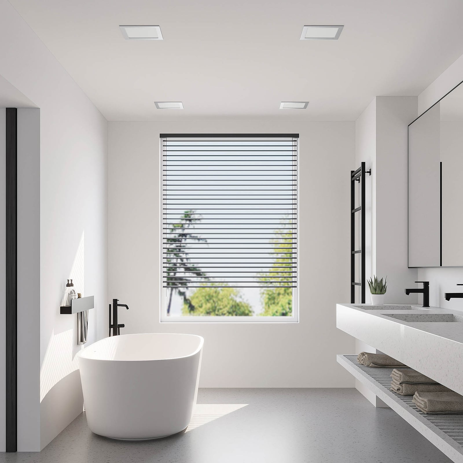 Detalj av LED innbyggingsspot Helina sølv dimbar CCT IP44 22 cm 24W